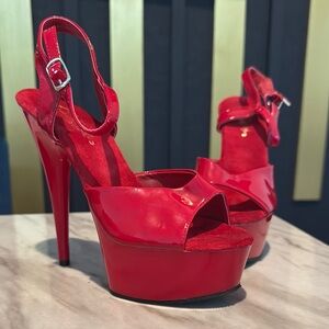 Red High Heel Pleaser pole dance 7